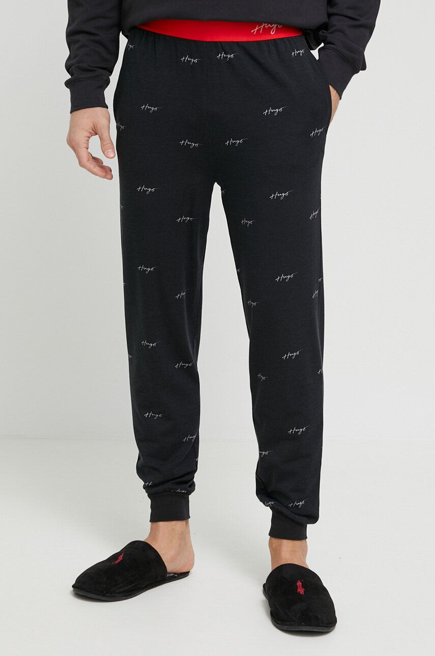 HUGO pantaloni pijama bumbac culoarea negru, modelator answear.ro imagine noua