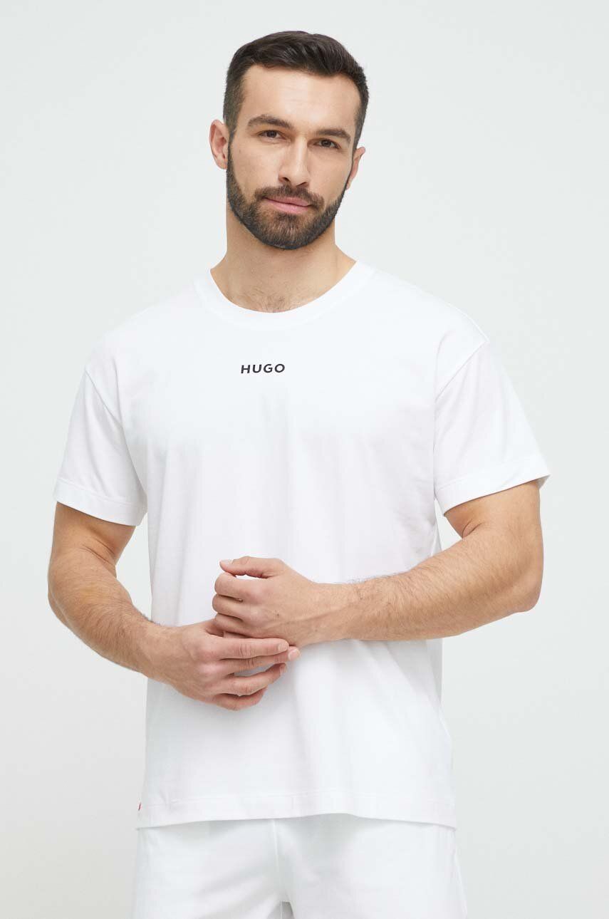 Levně Pyžamové tričko HUGO bílá barva, s potiskem, 50493057