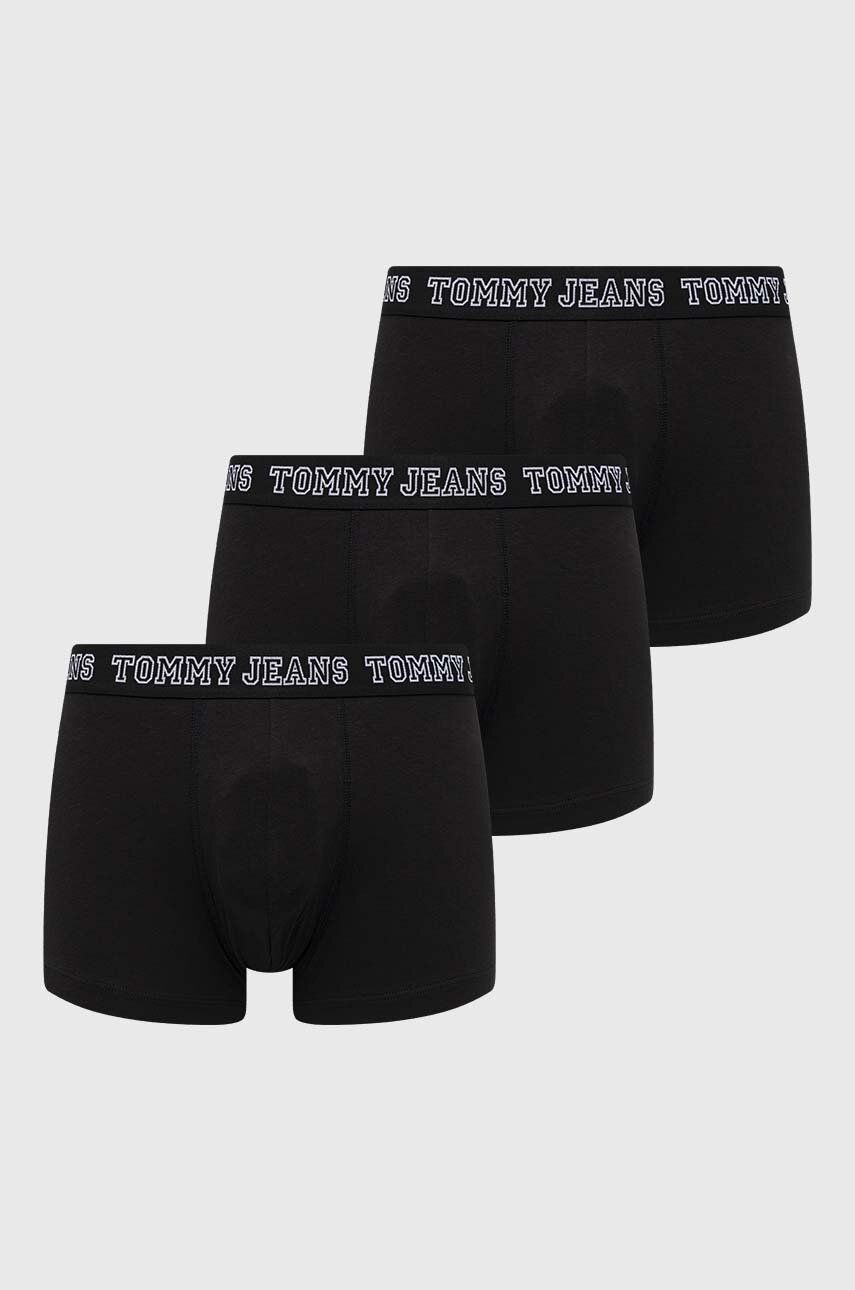 Tommy Jeans boxeri 3-pack barbati, culoarea negru