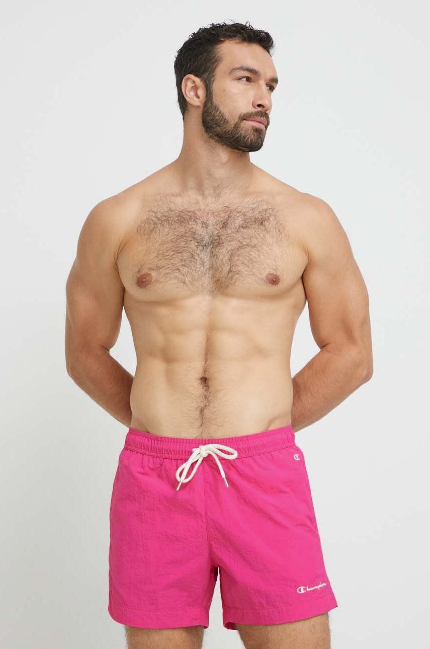 Plavkové šortky Champion růžová barva - růžová -  Hlavní materiál: 100 % Polyamid Ozdobné 