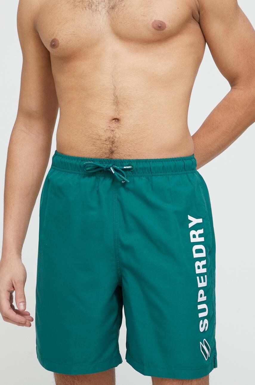 Superdry pantaloni scurti de baie culoarea verde