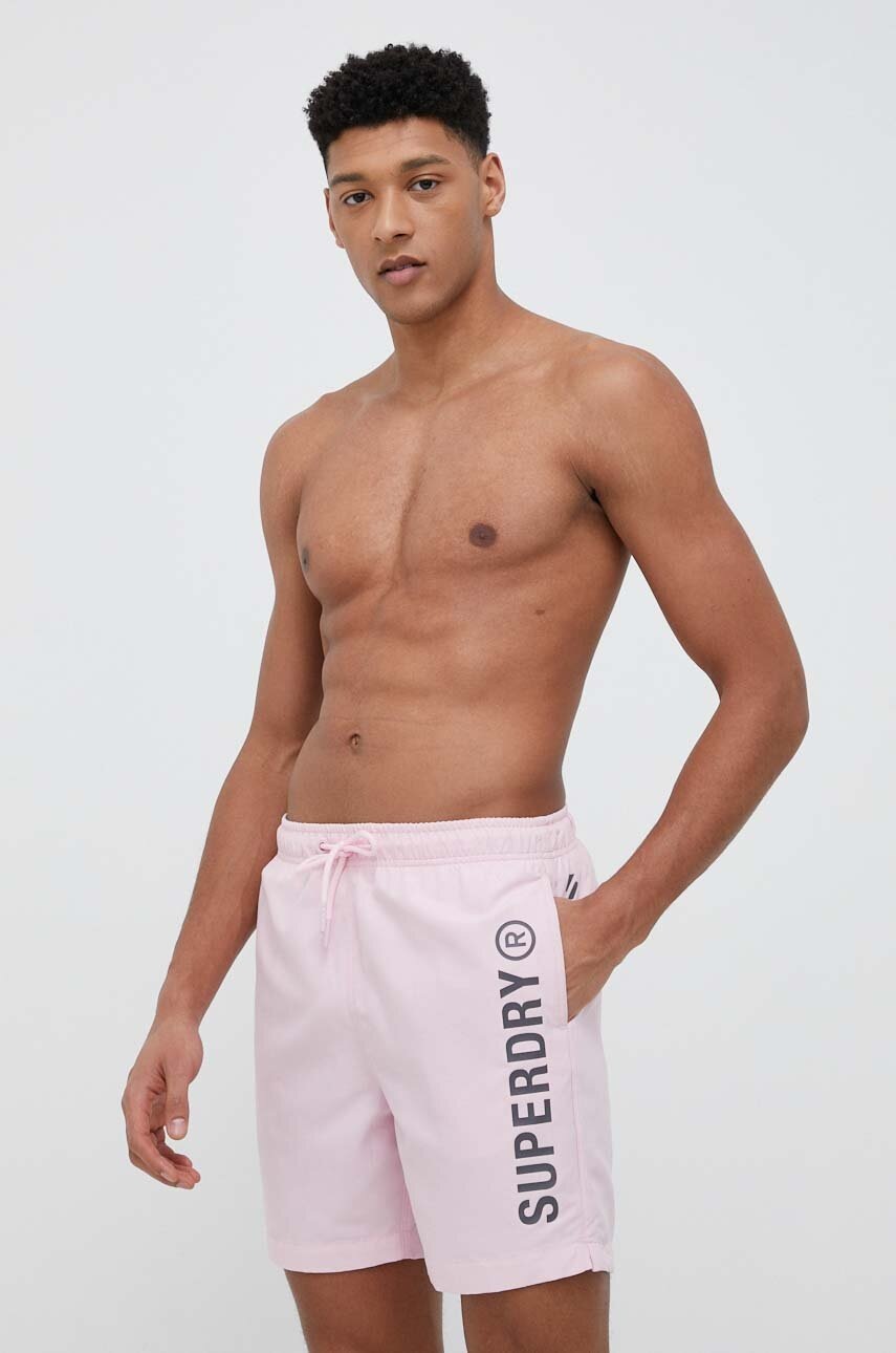 

Плувни шорти Superdry в розово, Розов
