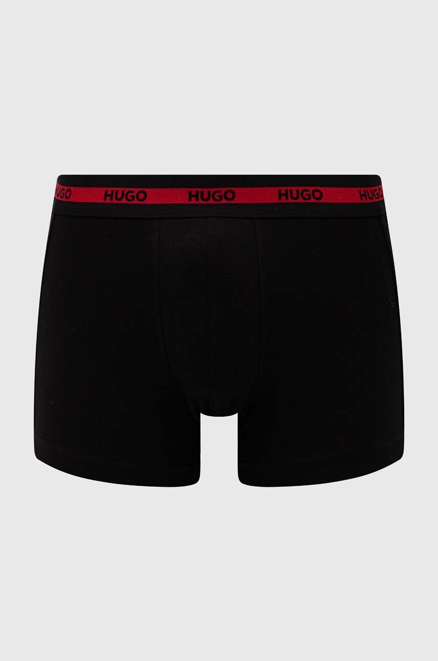 HUGO priliehavé boxerky pánske bavlnené s elastanom TRIPLET PLANET 3-pak