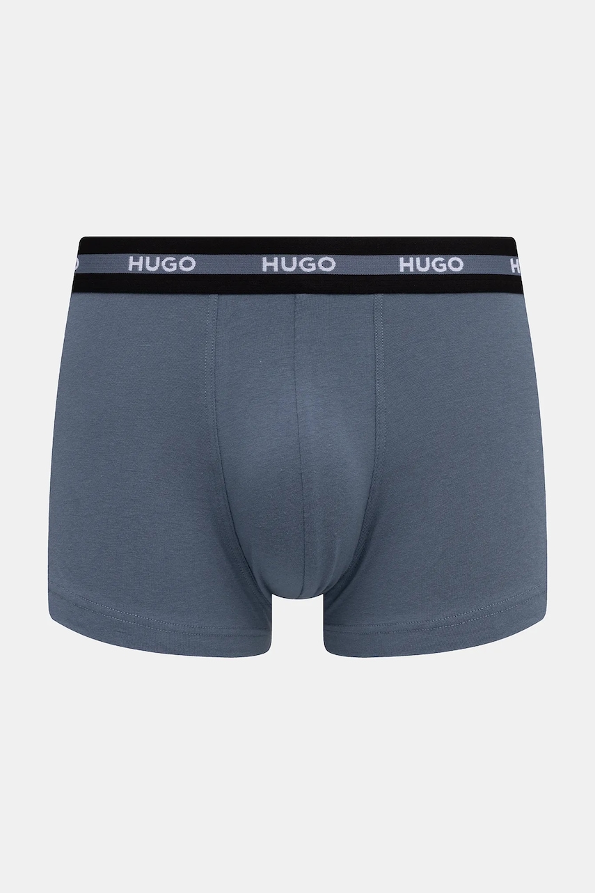 HUGO priliehavé boxerky pánske bavlnené s elastanom TRIPLET PLANET 3-pak