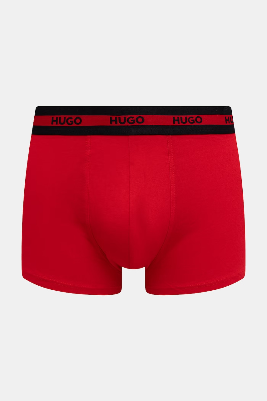 HUGO priliehavé boxerky pánske bavlnené s elastanom TRIPLET PLANET 3-pak