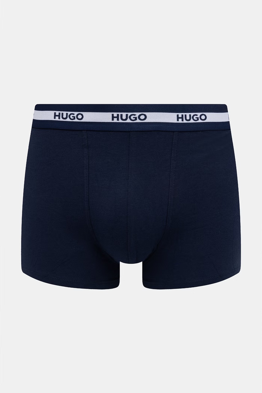 HUGO priliehavé boxerky pánske bavlnené s elastanom TRIPLET PLANET 3-pak