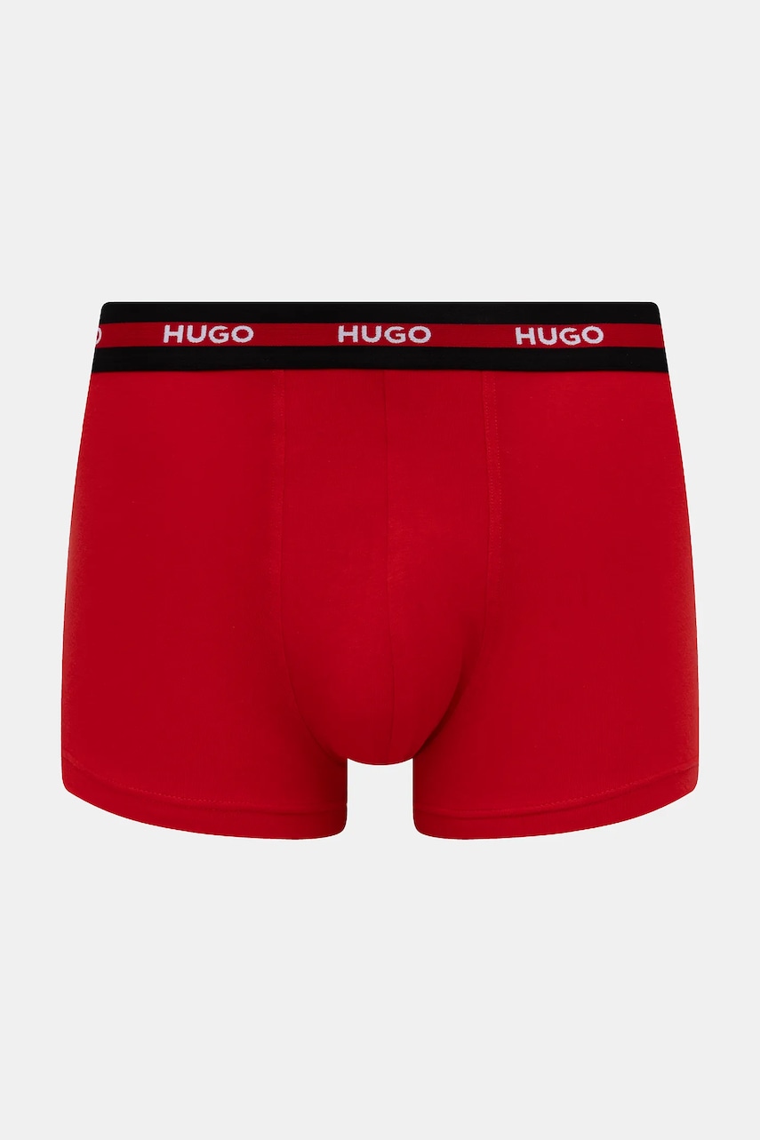 HUGO priliehavé boxerky pánske bavlnené s elastanom TRIPLET PLANET 3-pak