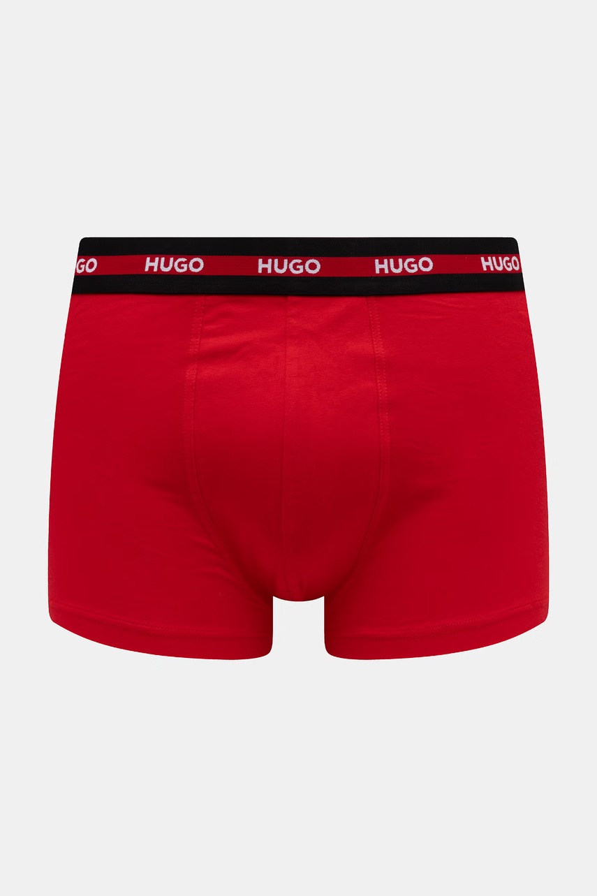 HUGO priliehavé boxerky pánske bavlnené s elastanom TRIPLET PLANET 3-pak