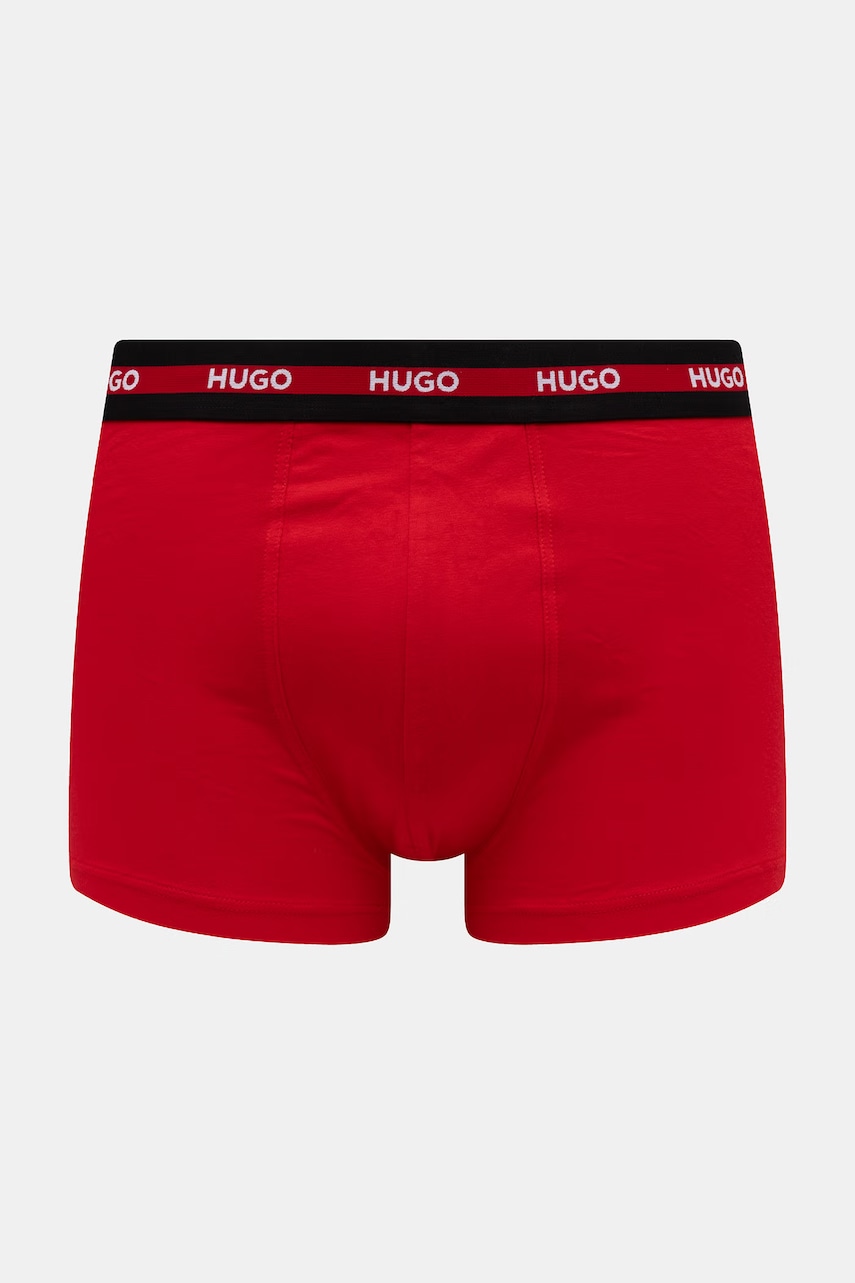 HUGO priliehavé boxerky pánske bavlnené s elastanom TRIPLET PLANET 3-pak