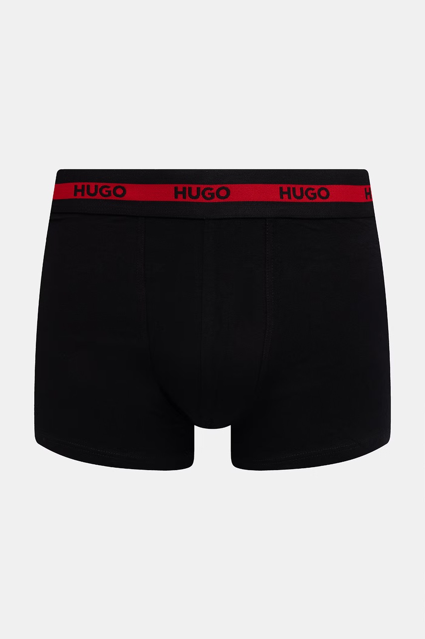 HUGO priliehavé boxerky pánske bavlnené s elastanom TRIPLET PLANET 3-pak