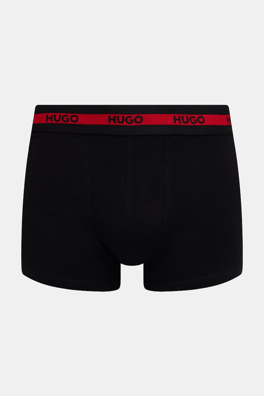 HUGO priliehavé boxerky pánske bavlnené s elastanom TRIPLET PLANET 3-pak