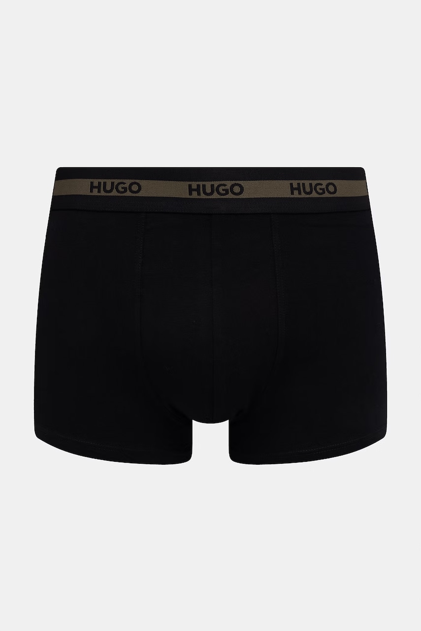 HUGO priliehavé boxerky pánske bavlnené s elastanom TRIPLET PLANET 3-pak