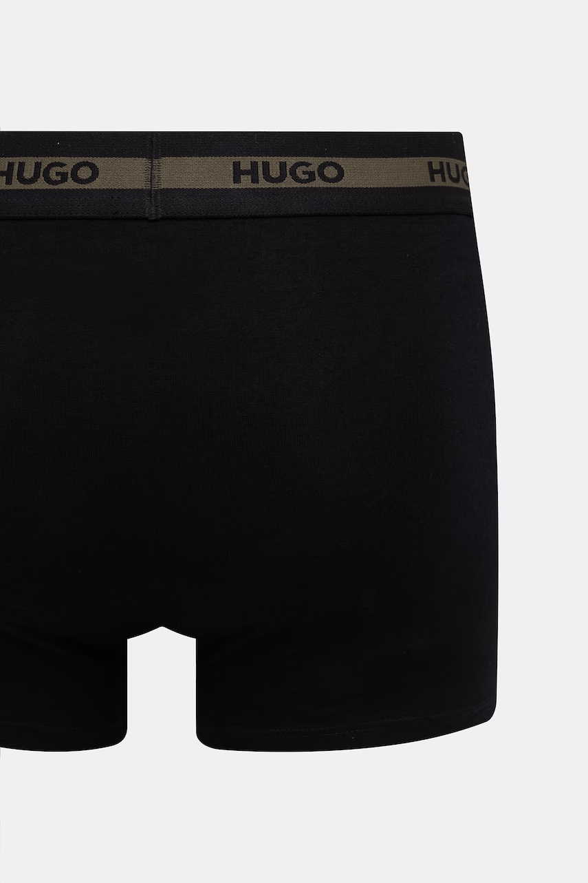 HUGO priliehavé boxerky pánske bavlnené s elastanom TRIPLET PLANET 3-pak