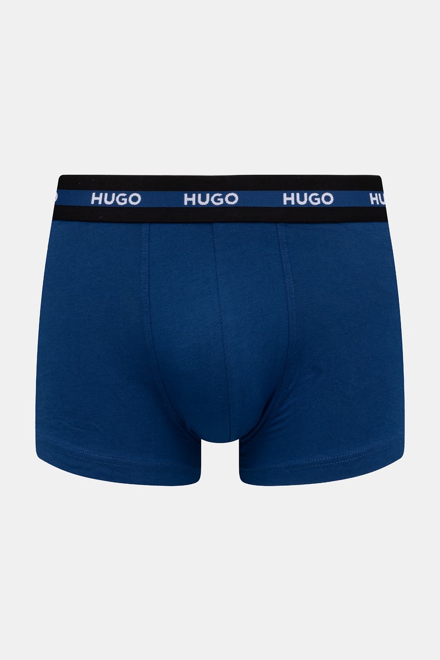 HUGO priliehavé boxerky pánske bavlnené s elastanom TRIPLET PLANET 3-pak