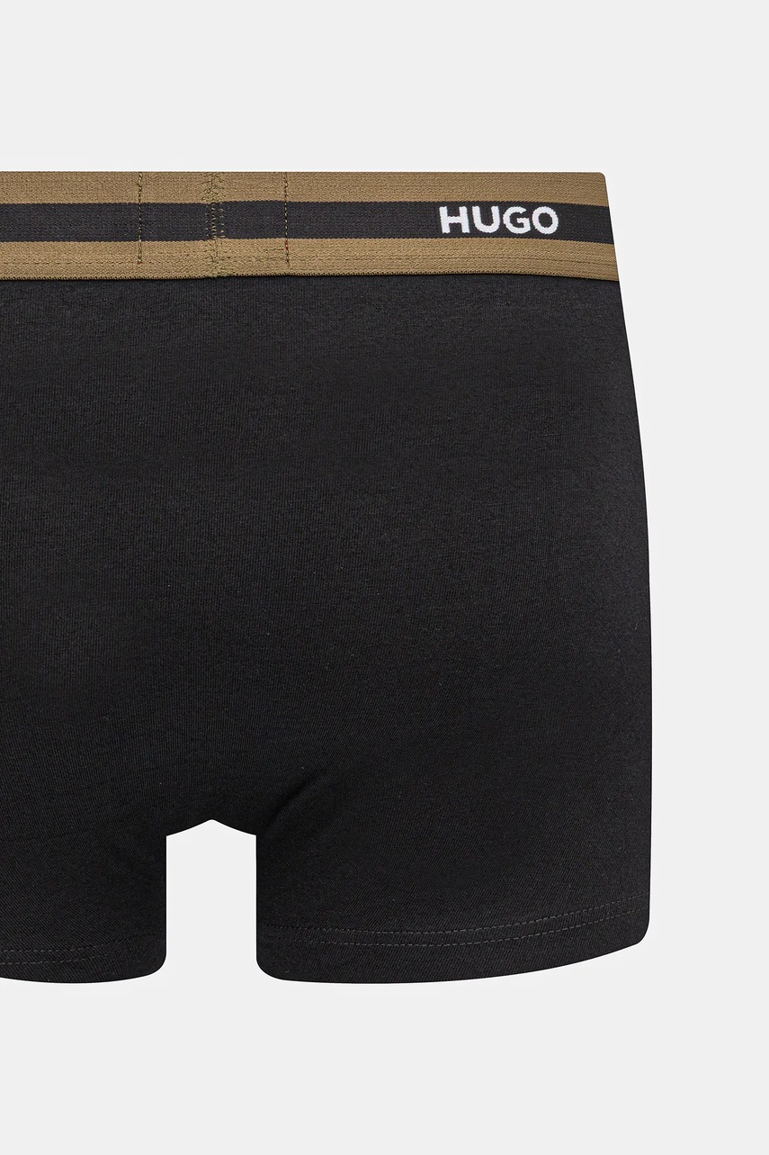 HUGO priliehavé boxerky pánske bavlnené s elastanom TRIPLET PLANET 3-pak