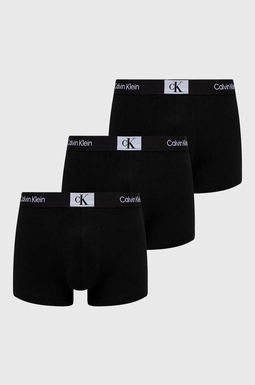 Levně Boxerky Calvin Klein Underwear 3-pack pánské, černá barva, 000NB3528A