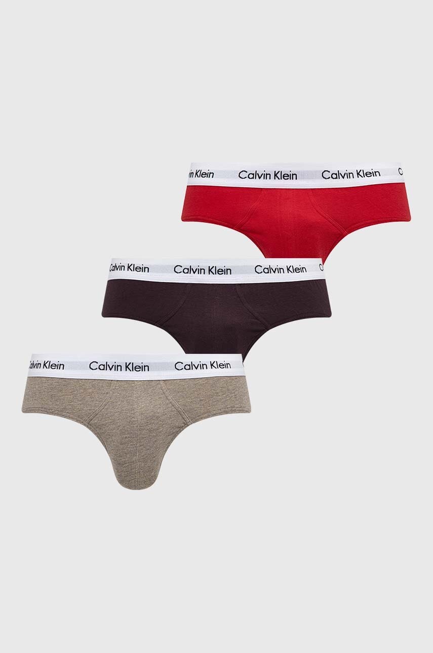 

Слипове Calvin Klein Underwear (3 броя) в кафяво, Кафяв
