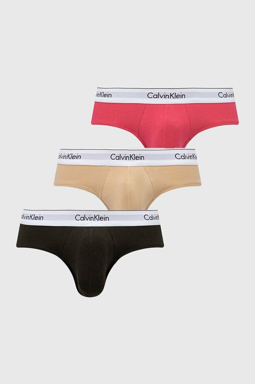 

Слипове Calvin Klein Underwear (3 броя) в червено, Розов