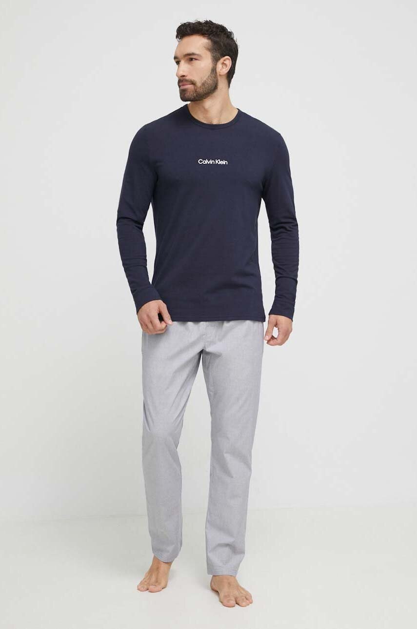 

Пижама Calvin Klein Underwear мъжка в сиво с десен, Сив