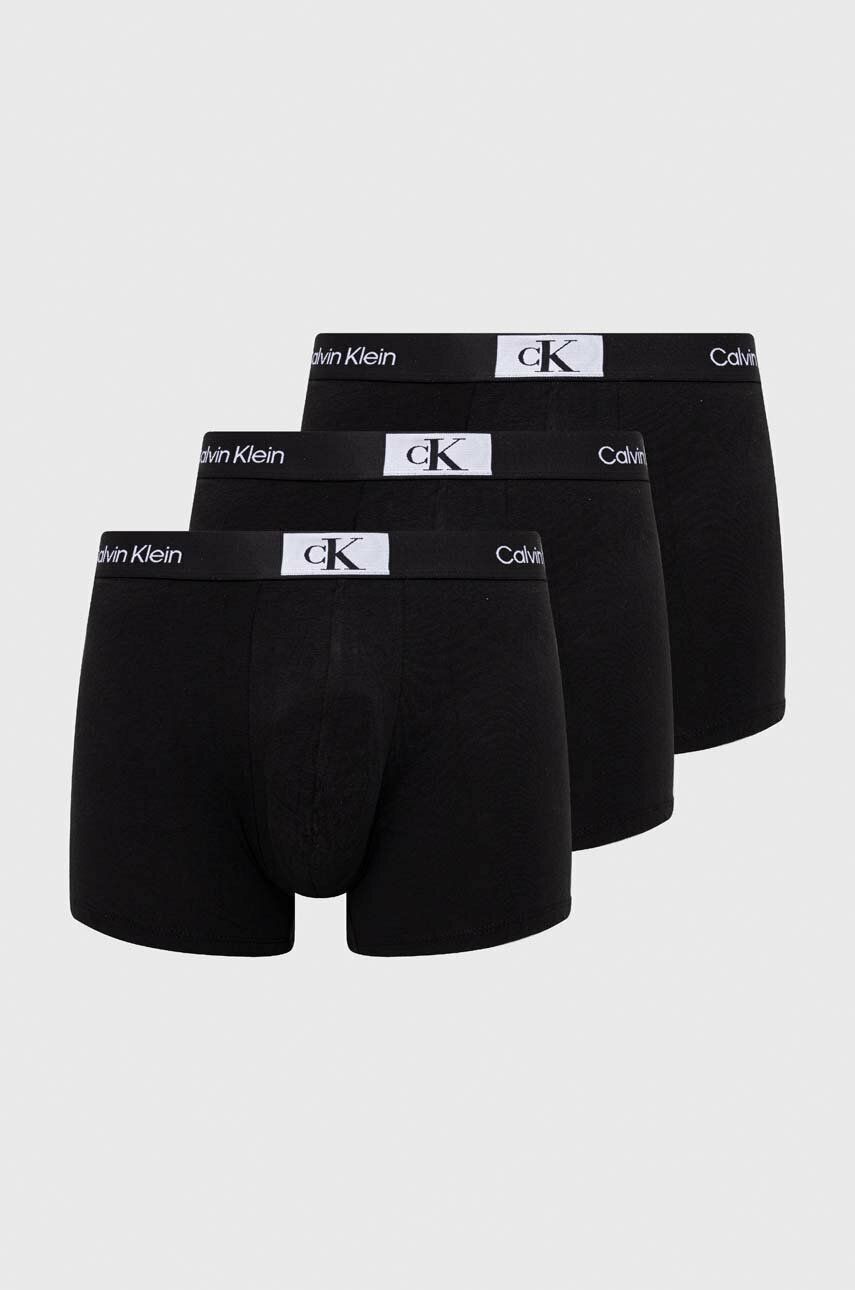 Levně Boxerky Calvin Klein Underwear 3-pack pánské, černá barva, 000NB3529A