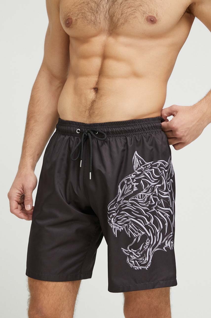 Plein sport pantaloni scurti de baie culoarea negru