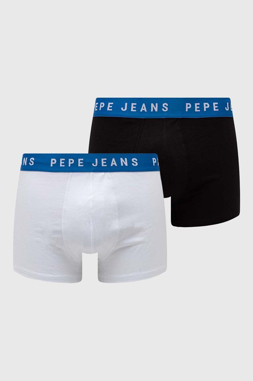 Boxerky Pepe Jeans 2-pack pánské, bílá barva - bílá -  91 % Bavlna