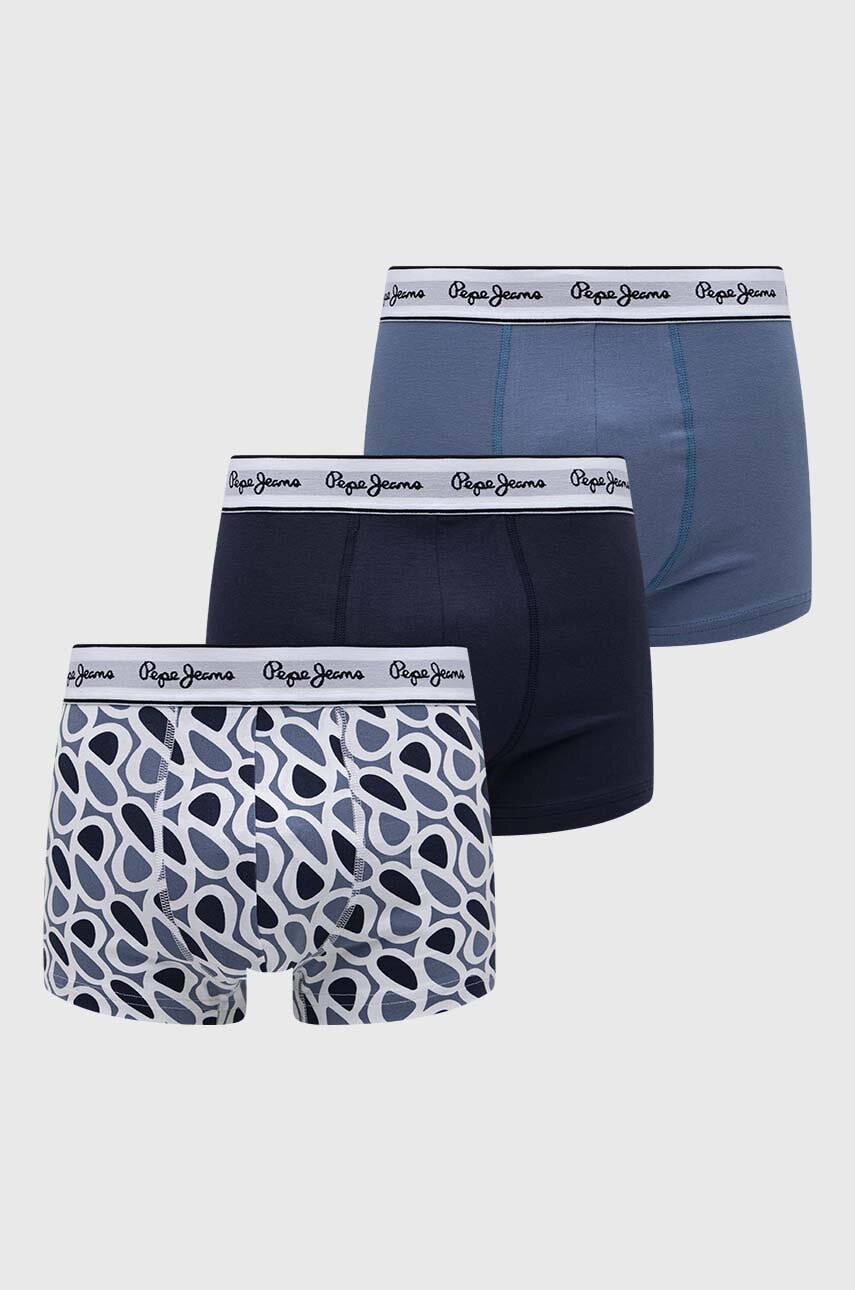 Pepe jeans boxeri 3-pack barbati, culoarea albastru marin