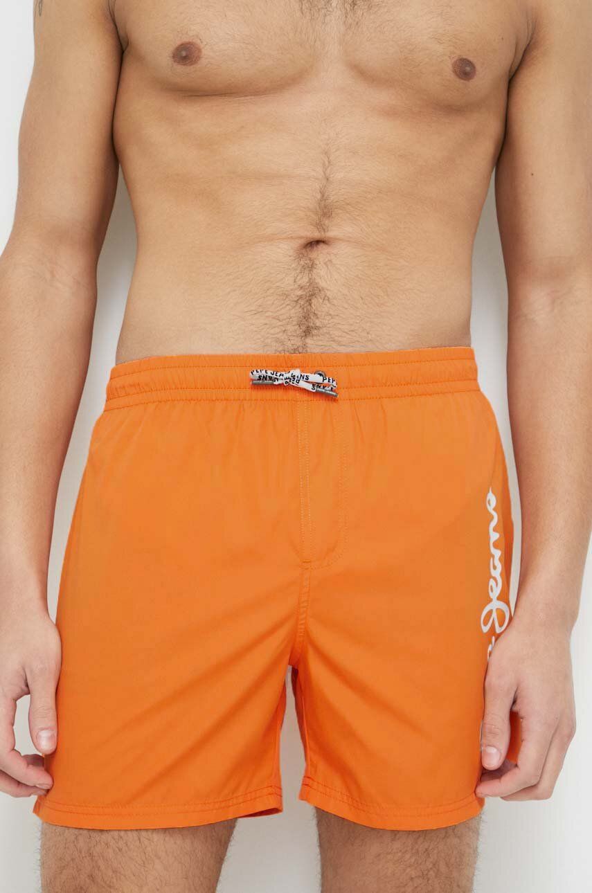 Levně Plavkové šortky Pepe Jeans Finnick oranžová barva