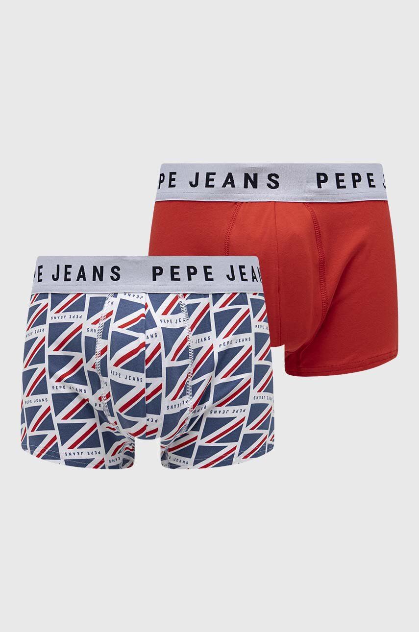 Pepe Jeans boxeri 2-pack barbati, culoarea rosu