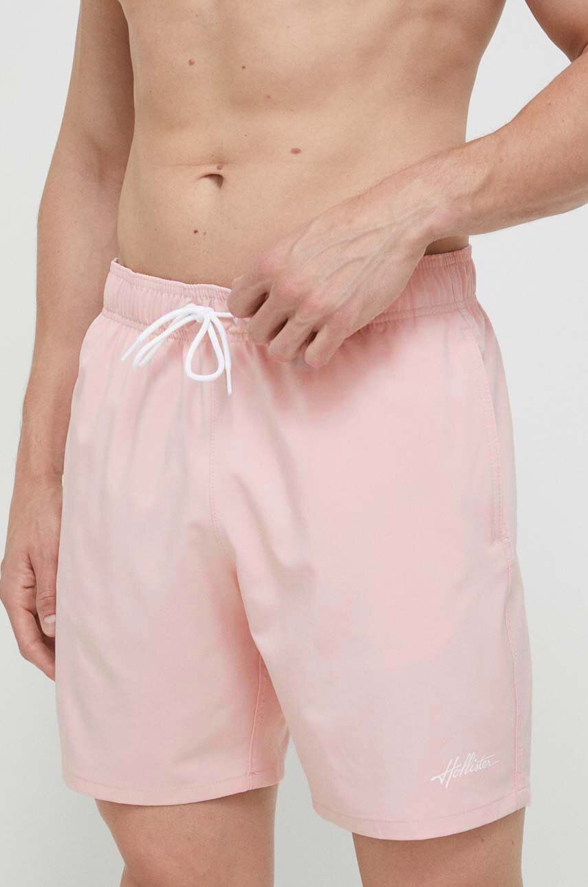 Plavkové šortky Hollister Co. růžová barva - růžová -  Materiál č. 1: 100 % Polyester Mate