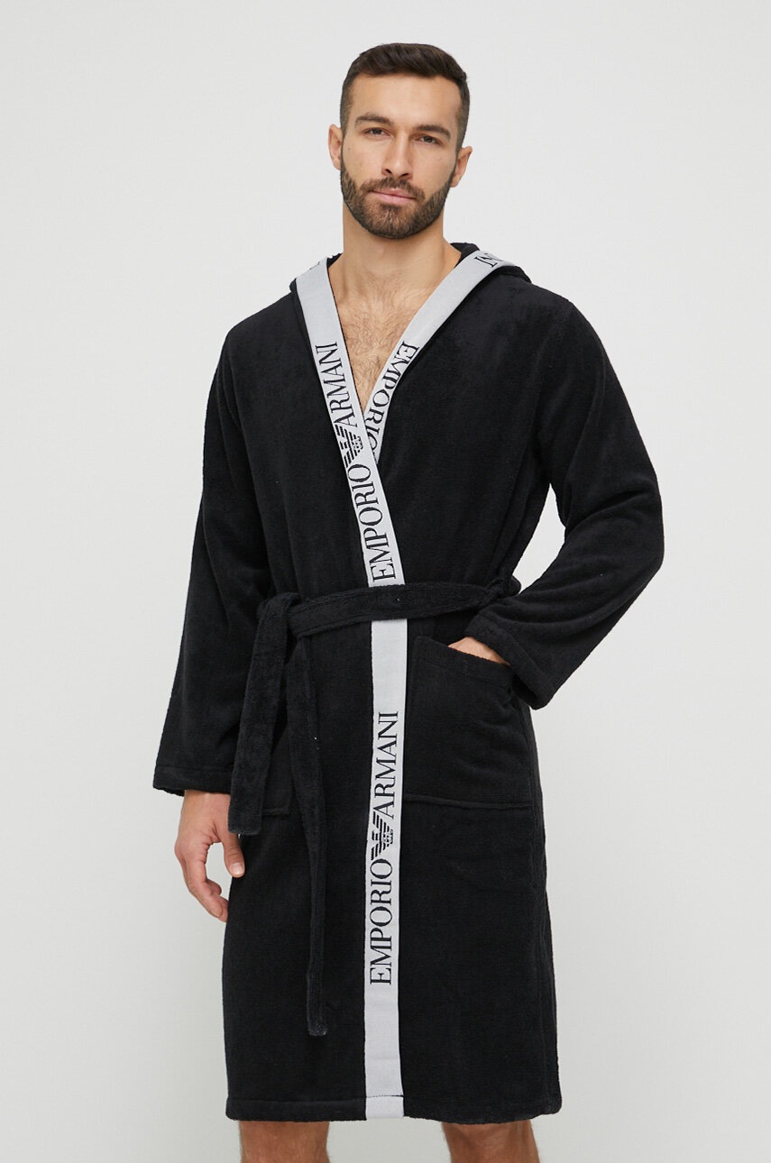

Халат Emporio Armani Underwear в черно, Черен