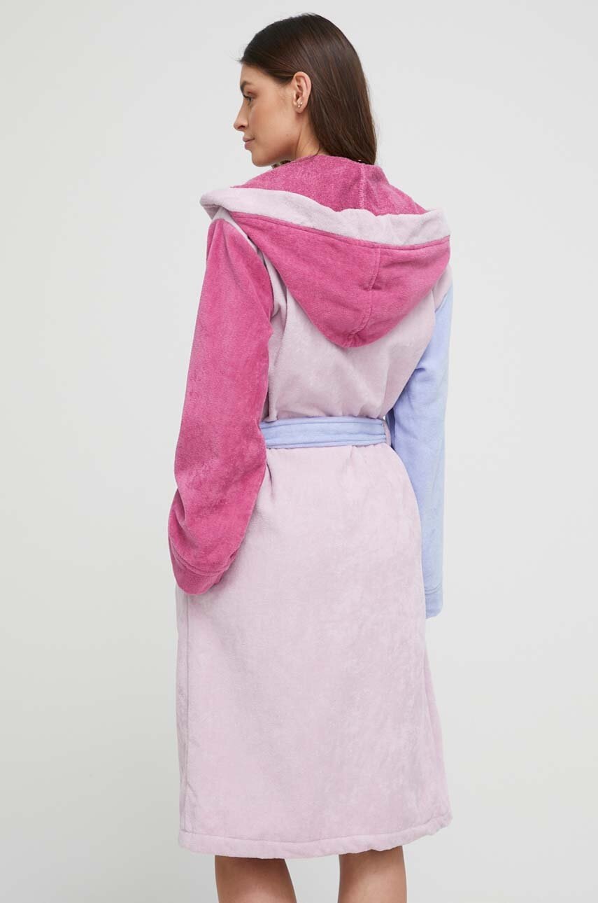 

Хлопковый халат United Colors of Benetton цвет розовый