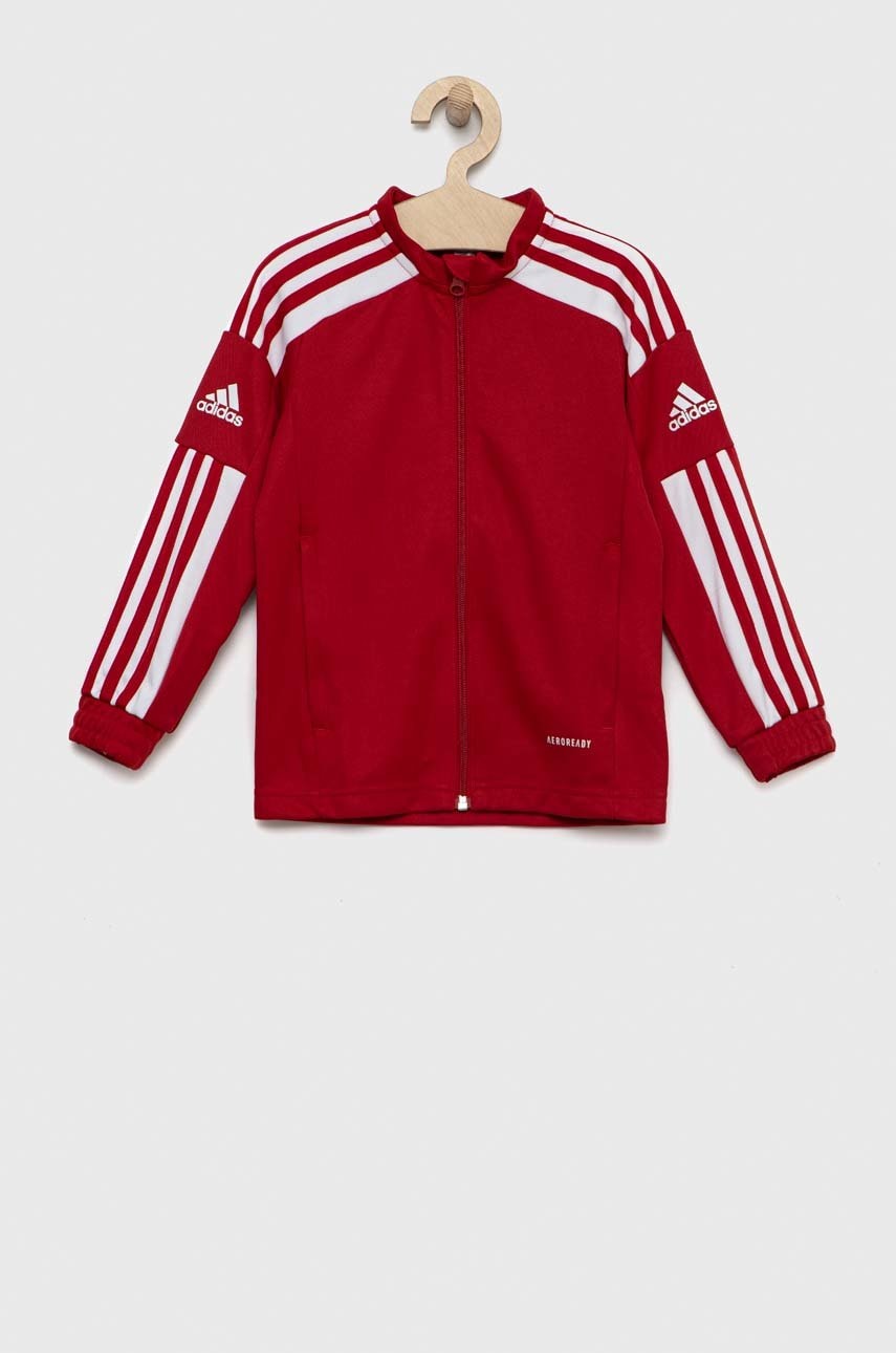 Levně Dětská mikina adidas Performance Sq21 Tr Jkt Y červená barva, s aplikací