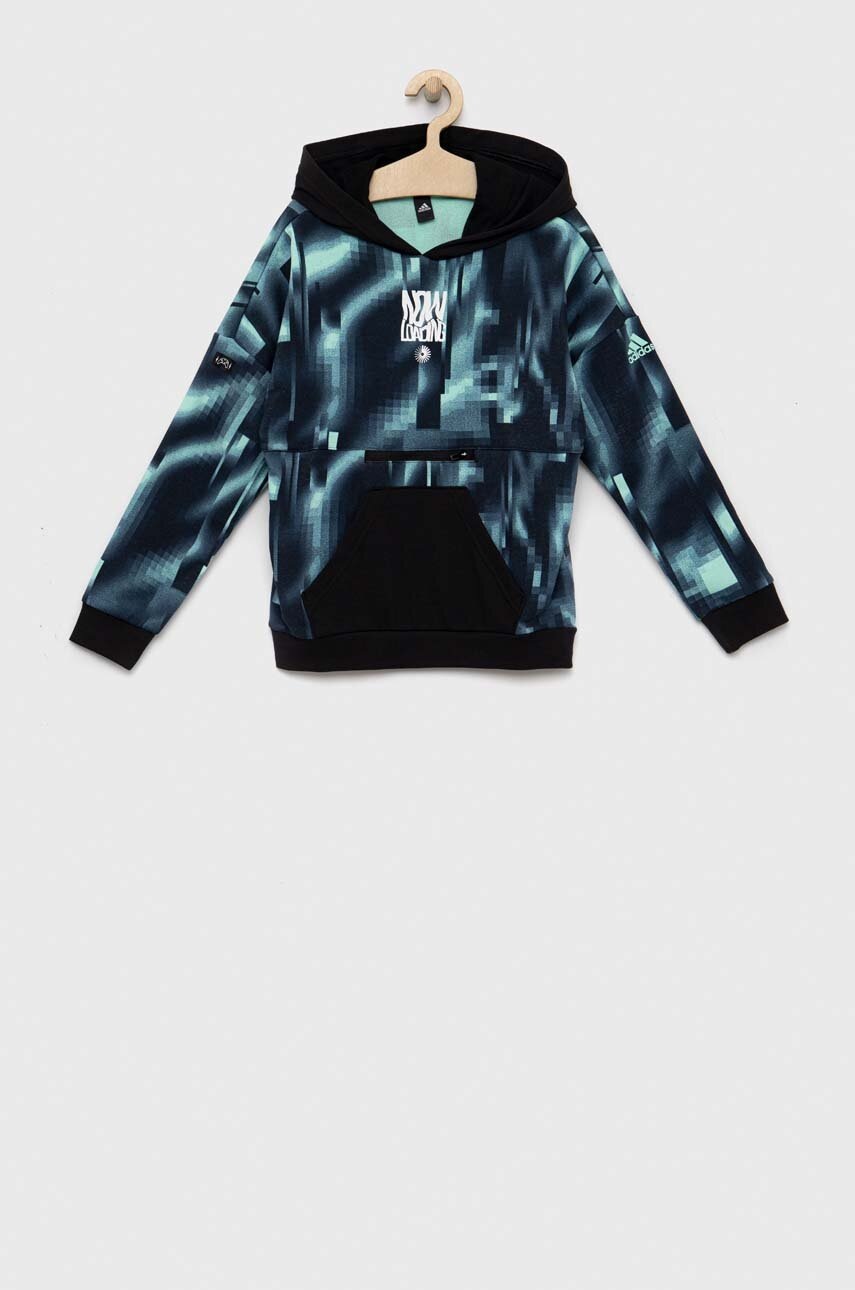 

Детски суичър adidas U ARKD3 HOODIE в синьо с качулка с десен, Син