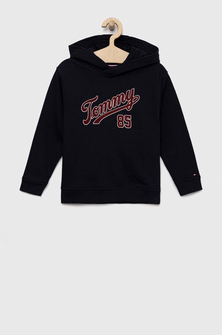 

Дитяча кофта Tommy Hilfiger колір синій з капюшоном з принтом