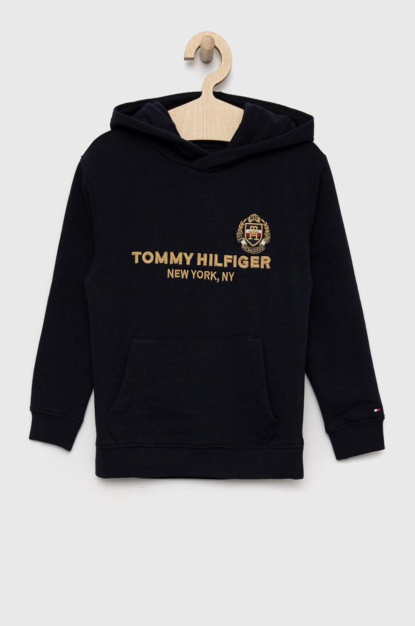 

Дитяча кофта Tommy Hilfiger колір синій з капюшоном з принтом