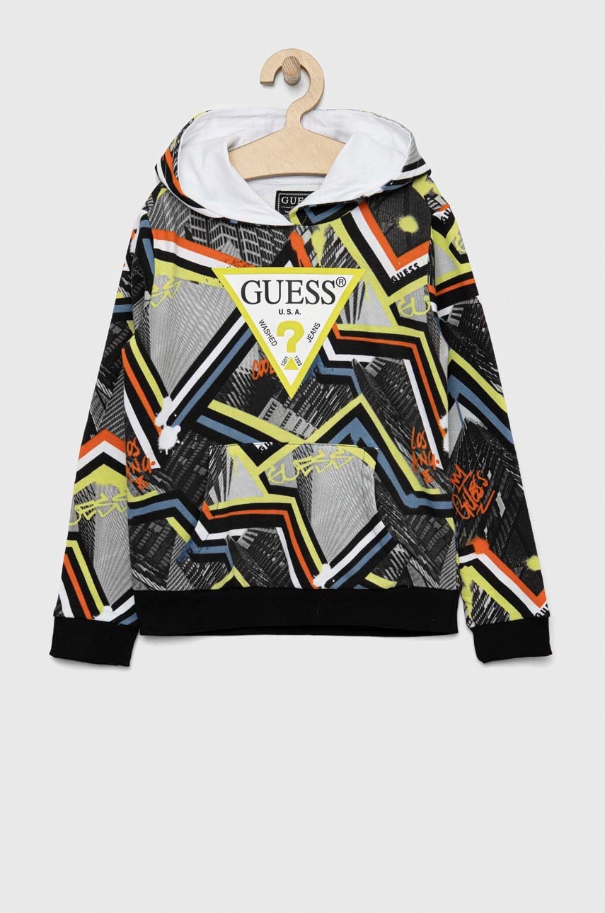 

Детская хлопковая кофта Guess с капюшоном узор