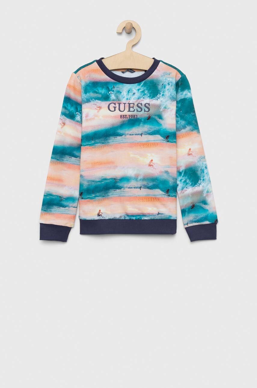 

Детски памучен суичър Guess с десен, Многоцветен