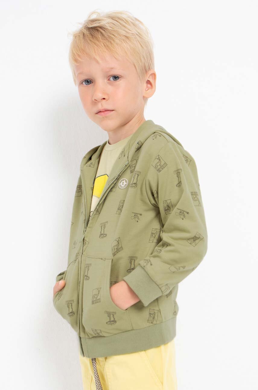 Детская кофта Mayoral цвет зелёный с капюшоном узор Детская кофта Mayoral цвет зелёный с капюшоном узор