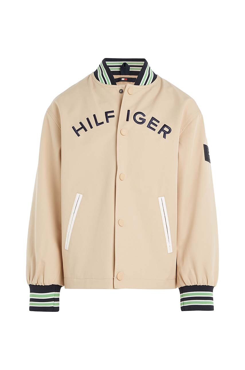 Dětská bomber bunda Tommy Hilfiger béžová barva - béžová -  Hlavní materiál: 100 % Polyester