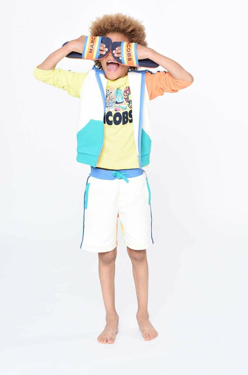 Dětská mikina Marc Jacobs béžová barva, s kapucí, hladká - béžová -  98 % Bavlna