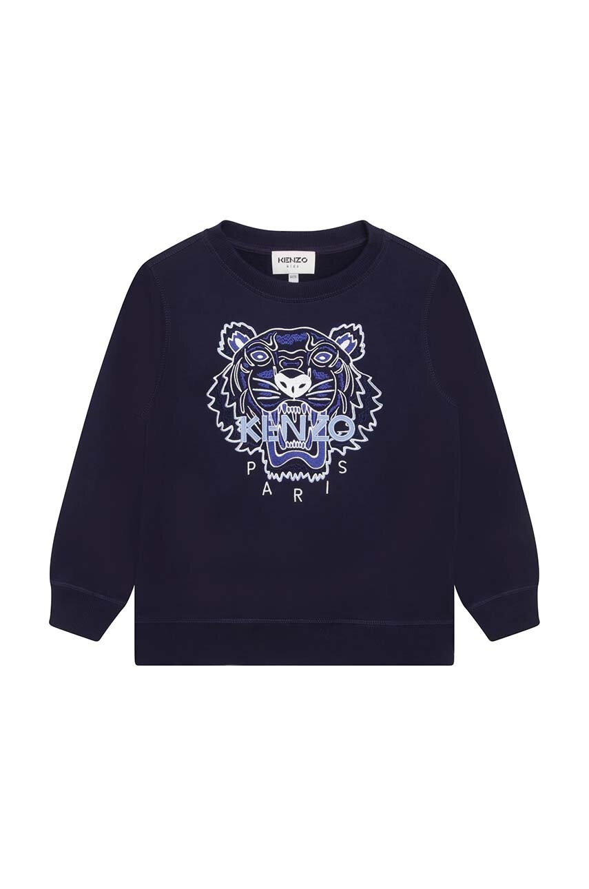 

Детски памучен суичър Kenzo Kids в тъмносиньо с принт, Тъмносин
