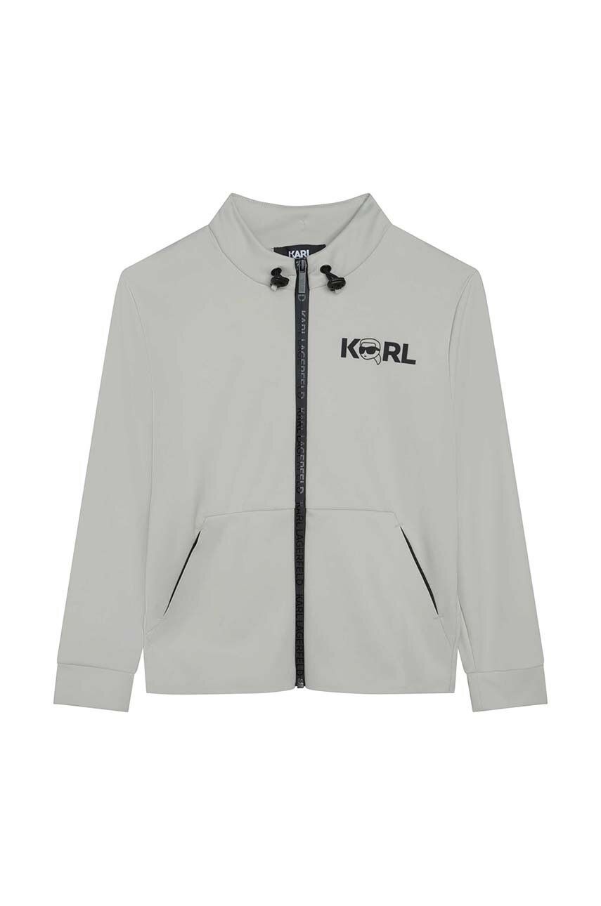 Karl Lagerfeld Bluza Copii Culoarea Bej, Cu Imprimeu