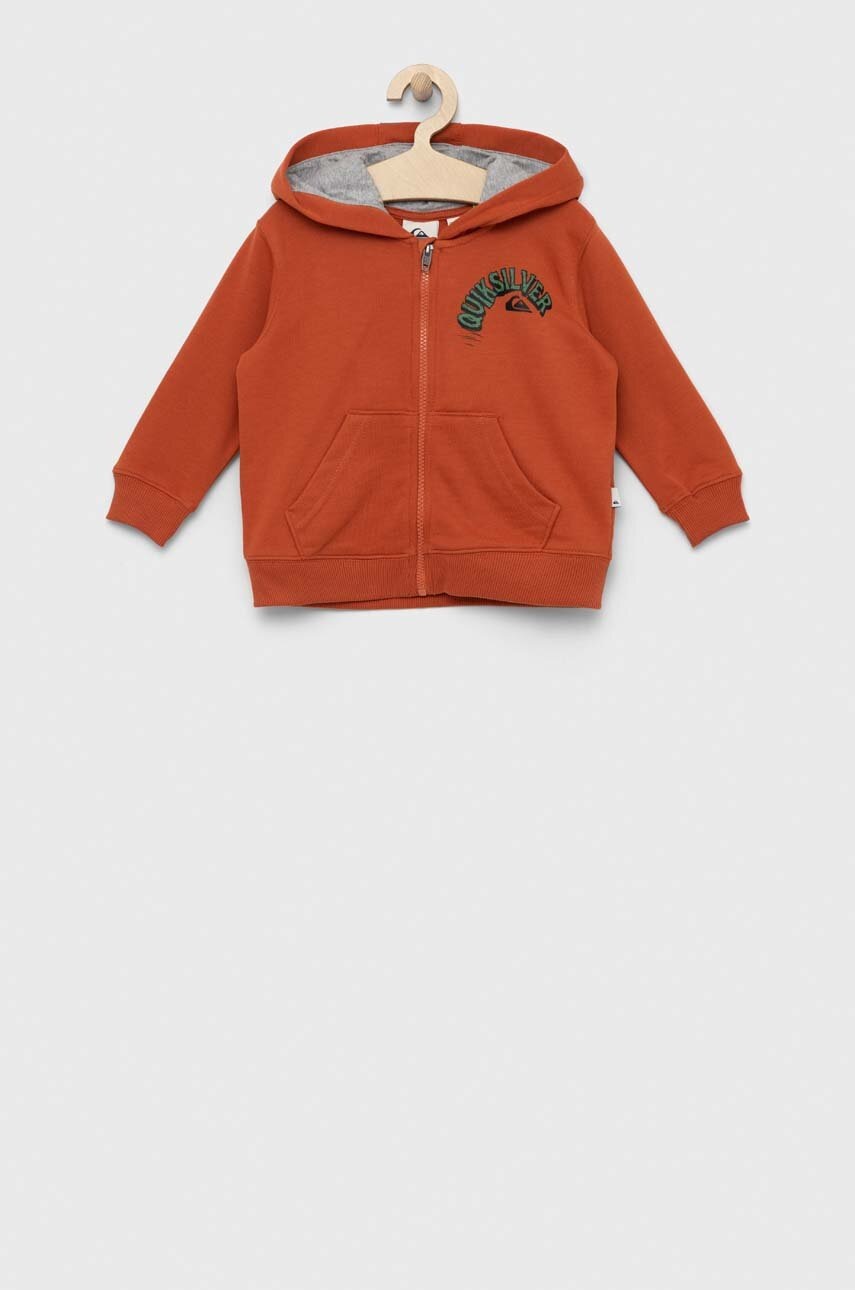 

Дитяча кофта Quiksilver колір помаранчевий з капюшоном з принтом