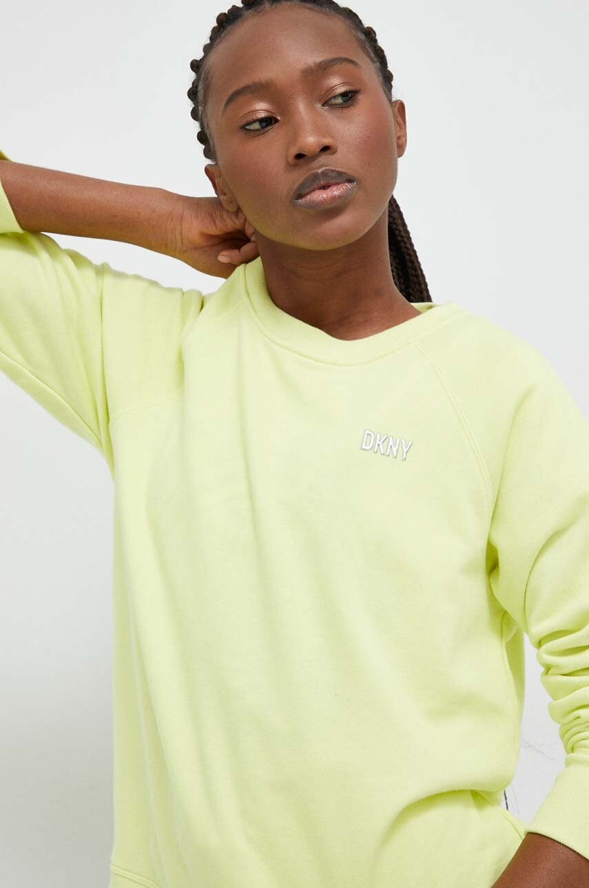 

Суичър Dkny в жълто с изчистен дизайн, Жълт