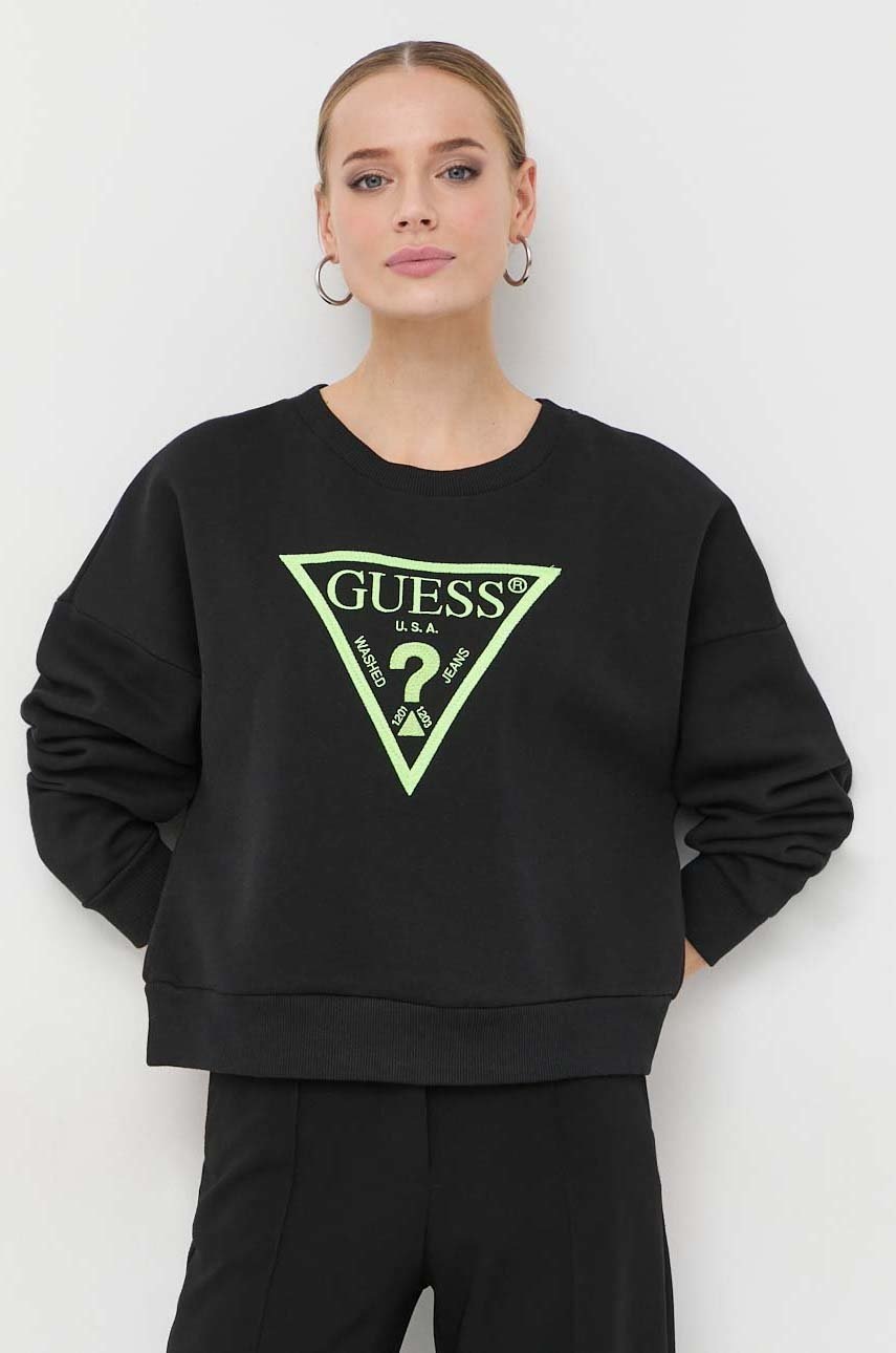 

Кофта Guess женская цвет чёрный с аппликацией