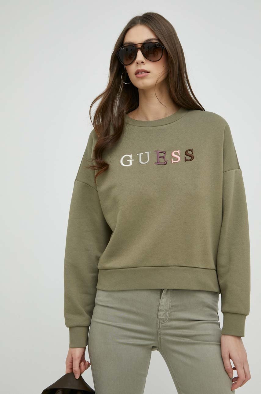 

Кофта Guess жіноча колір зелений з аплікацією