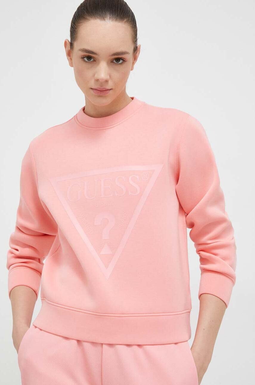 

Кофта Guess женская цвет розовый с принтом