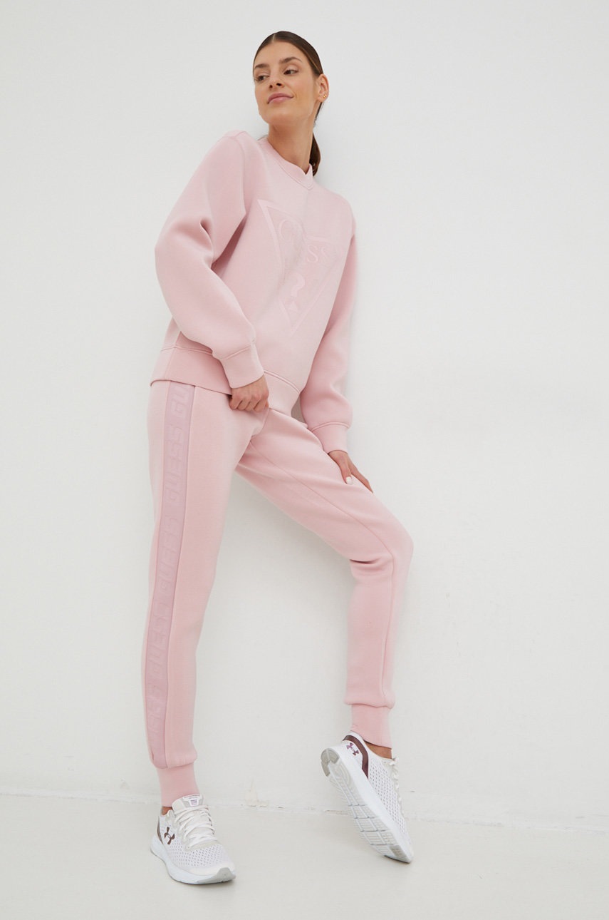 

Кофта Guess женская цвет розовый с принтом