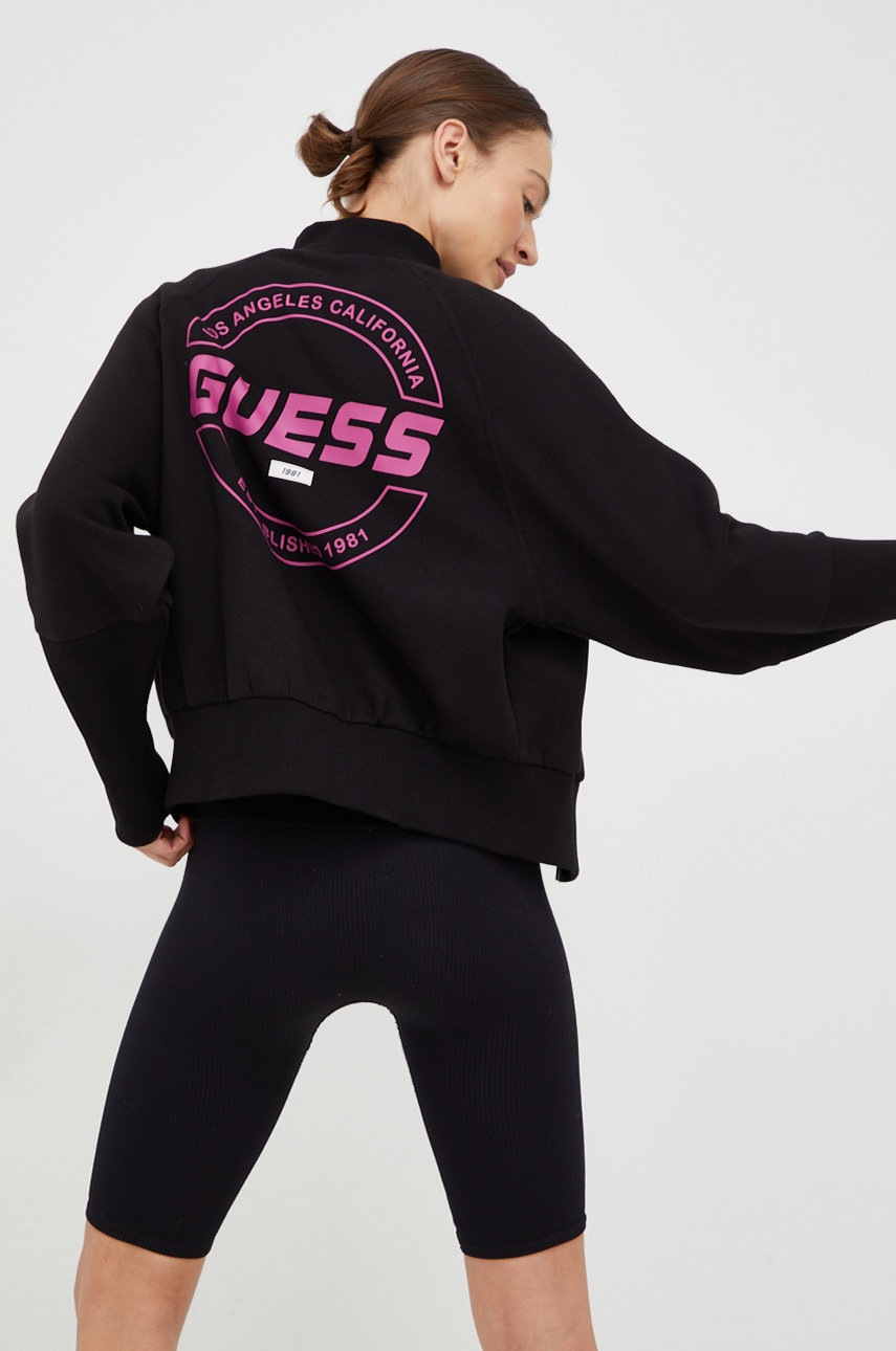 

Кофта Guess женская цвет чёрный с принтом
